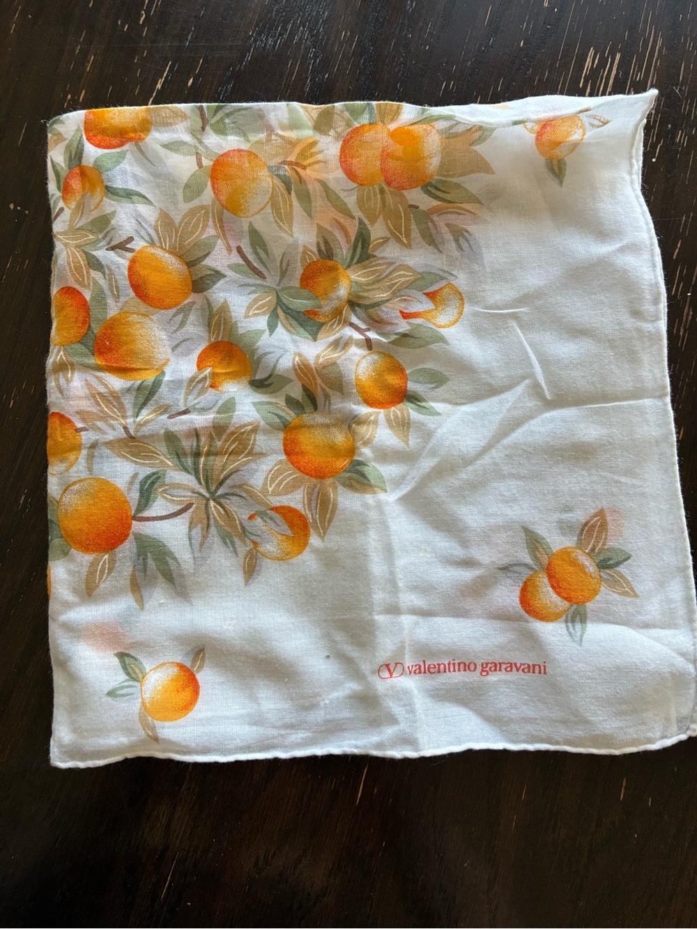 Valentino Garavani Orange Fruit Print handkerchief